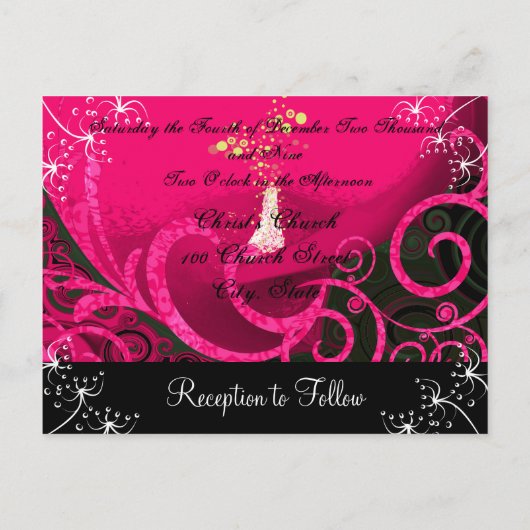 Christian Faire-part de mariage Rasberry Cala Lily (Dos)