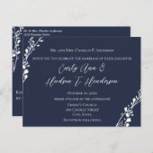 Christian Faire-part de mariage Rich Deep Blueberr (Devant / Derrière)