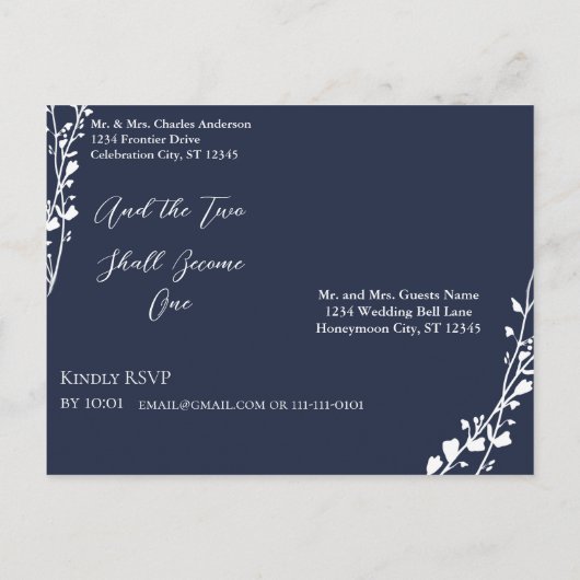 Christian Faire-part de mariage Rich Deep Blueberr (Dos)