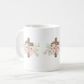 Christian Faith Floral Cross Mug AJOUTER LE TEXTE (Devant gauche)
