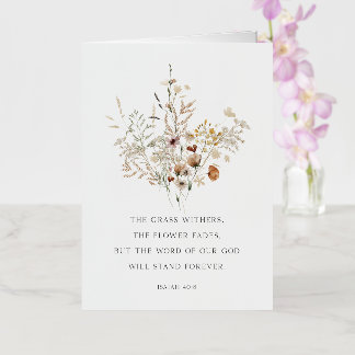 Christian Floral Art Isaiah 40:8 Carte de voeux