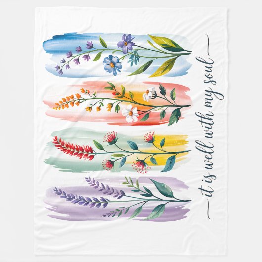 Christian Floral Frequency Custom Fleece Blanket  (Voorkant)