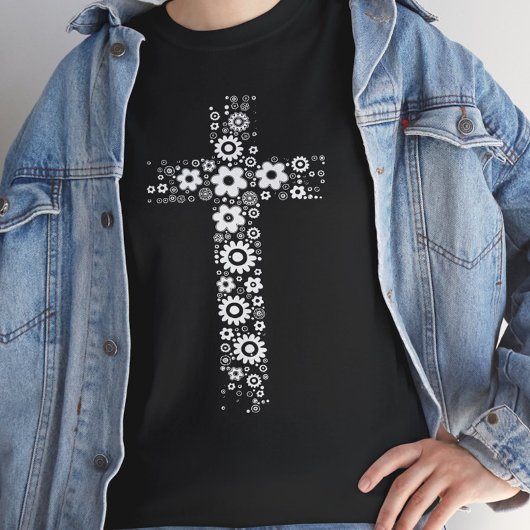 Christian Flower Cross T-shirt