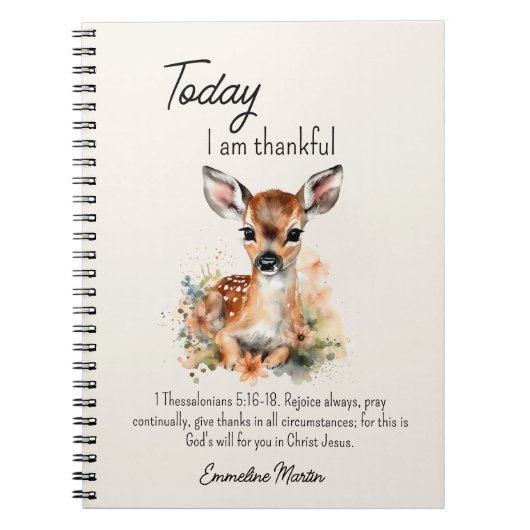 Christian Gratitude Journal Bible Verse Baby Deer (Devant)