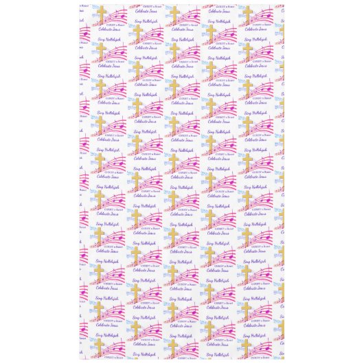 Christian HALLELUJAH CHRIST IS RISEN Easter Tafelkleed (Voorkant)