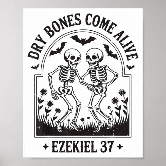 Christian Halloween Dry Bones Come Alive Funny Jes Poster (Voorkant)