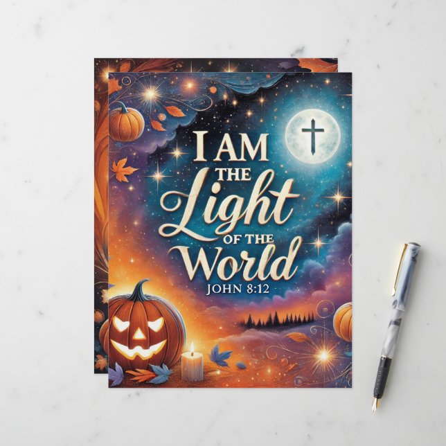 Christian Halloween Écriture Scrapbook papier (Devant/Arrière en situation)