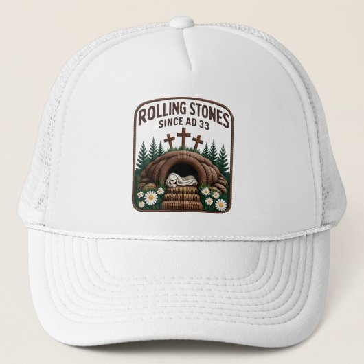 Christian He is Risen Faux Trucker Pet (Voorkant)
