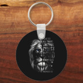 Christian I Can Do All Things Through Christ Lion Sleutelhanger (Voorkant)