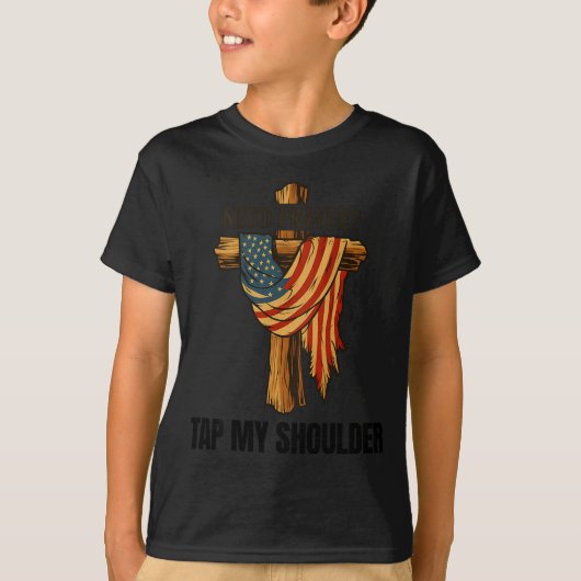 Christian Jesus Tap Me On The Shoulder Cross Usa F T-shirt (Voorkant)