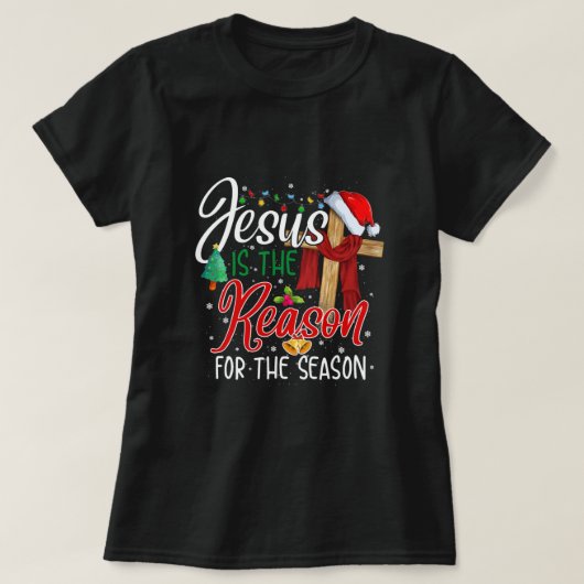Christian Jesus The Reason Christmas Stocking Stuf T-shirt (Design voorkant)