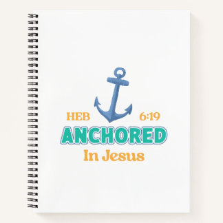 Christian Journal Anchored in Christ Verse Design Notitieboek