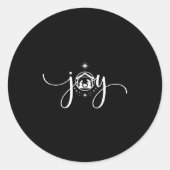 Christian Joy Nativity Christmas - joy' With Baby Ronde Sticker (Voorkant)