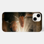 Christian Man Praying with Holy Light iPhone Case (Achterkant (horizontaal))