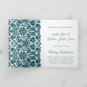 Christian Mariage damassé Invitation Deux sont mei (Intérieur)