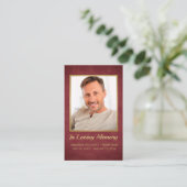 Christian Maroon Gold Photo - Carte de prière funé (Debout devant)