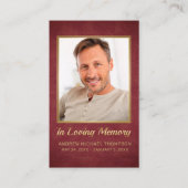 Christian Maroon Gold Photo - Carte de prière funé (Devant)