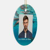 Christian Memorial Dolphins Underwater Ocean Keramisch Ornament (Rechts)