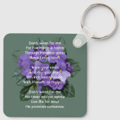 Christian Memorial Keepsake African Violet Sleutelhanger (Achterkant)