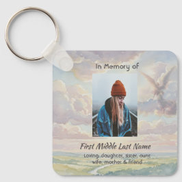 Christian Memorial Keepsake Angel Sky Clouds Sleutelhanger