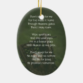 Christian Memorial Keepsake Baseball Game Player Keramisch Ornament (Achterkant)