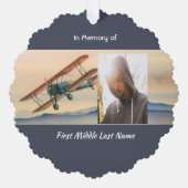 Christian Memorial Keepsake  Clouds Biplane Sky Ornament Kaart (Voorkant)