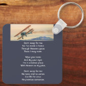 Christian Memorial Keepsake  Clouds Biplane Sky Sleutelhanger (Achterkant)