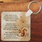 Christian Memorial Keepsake Cute Red Squirrel Sleutelhanger (Achterkant)