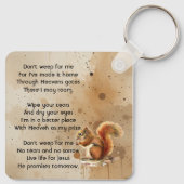 Christian Memorial Keepsake Cute Red Squirrel Sleutelhanger (Achterkant)