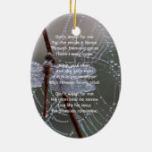 Christian Memorial Keepsake Dragonfly Dewdrops Keramisch Ornament (Achterkant)