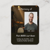 Christian Memorial Keepsake Drummer Drums Band Visitekaartje (Voorkant)