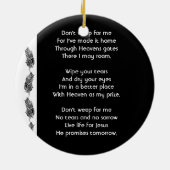 Christian Memorial Keepsake Feather Tribal Boho  Keramisch Ornament (Achterkant)