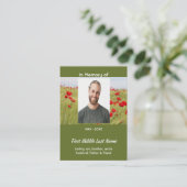 Christian Memorial Keepsake Field of Red Poppy Contactkaartje (Staand voorkant)