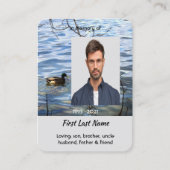 Christian Memorial Keepsake Lake Ducks Birds Visitekaartje (Voorkant)