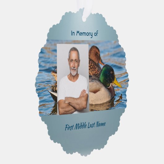 Christian Memorial Keepsake Mallard Ducks Bird Ornament Kaart (Rechts)