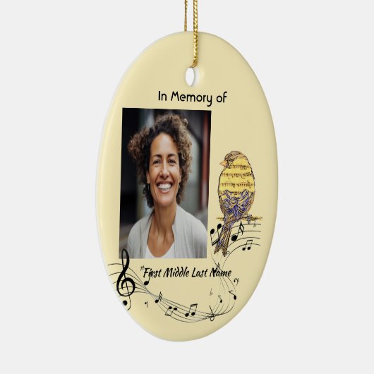 Christian Memorial Keepsake Music Bird Keramisch Ornament (Rechts)