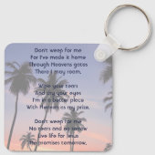 Christian Memorial Keepsake Tropical Beach Sleutelhanger (Achterkant)