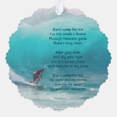 Christian Memorial Keepsake Wave Surfer Water Ornament Kaart (Achterkant)