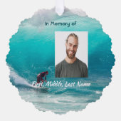 Christian Memorial Keepsake Wave Surfer Water Ornament Kaart (Voorkant)