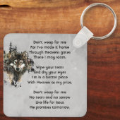 Christian Memorial Keepsake Wolf Wolves Animal art Sleutelhanger (Achterkant)