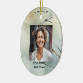 Christian Memorial Photo Keepsake Custom Dragonfly Keramisch Ornament (Links)