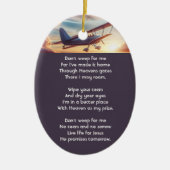 Christian Memorial Pilot Airplane Flying Sunset Keramisch Ornament (Voorkant)