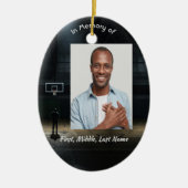 Christian Memorial Pocket Card Basketball Game Keramisch Ornament (Voorkant)