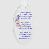 Christian Memorial Poem Bluebird Garden Bird (devant)