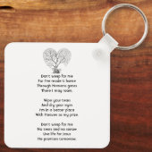 Christian Memorial Tree of Life Heart Love Sleutelhanger (Achterkant)