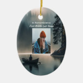Christian Memory Keepsake Wilderness Lake Canoe Keramisch Ornament (Voorkant)