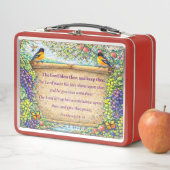 Christian Metal Lunchbox Floral Scripture Gift (En situation)