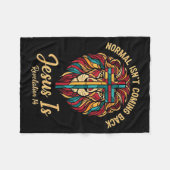 Christian Mosaic Normal Isn't Coming Back Jesus Is Fleece Deken (Voorkant (Horizontaal))