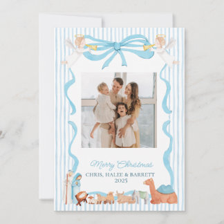 Christian Nativity Photo Greeting Christmas Card,  Feestdagenkaart