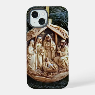 Christian Nativity Scene Phone Case – Baby Jesus iPhone 15 Hoesje